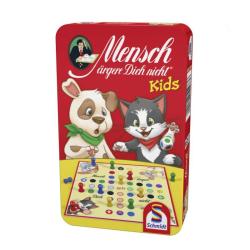 Spielverpackung von Mensch ärgere Dich nicht Kids. Abgebildete Tiere sind ein Hund und eine Katze.