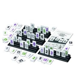 Spielverpackung von My Rummy. Enthält Spielsteine mit Zahlen und einem Joker-Symbol.