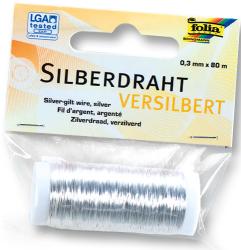 FOLIA Silberdraht 0,3 mm x 80 m versilbert