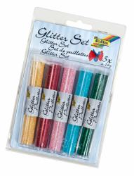 Glitterpulver, 5 Tuben 