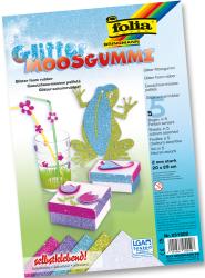 Glitzerndes Moosgummi in verschiedenen Farben. Enthält einen Frosch und dekorative Elemente.