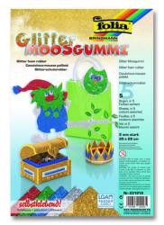 FOLIA Glitter-Moosgummi selbstklebend 5 Blatt sortiert 