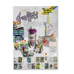 FOLIA Motivblock Graffiti 24 x 34 cm 20 Blatt bunt