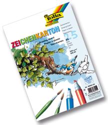 Zeichenkarton, 25 Blätter, 200 g/m², DIN A4. Bunte Illustration mit einem Eichhörnchen und Vögeln auf einem Ast. Enthält Pinsel und Marker.