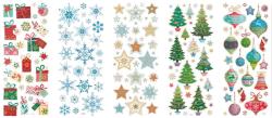 FOLIA Brilliant-Sticker Weihnachten 5 Blatt bunt
