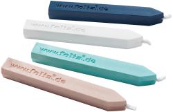 Set aus vier Wachsstiften in verschiedenen Farben: dunkelblau, rosé, weiß, mintgrün. Verpackt in transparenter Blisterverpackung. Verwendung für Siegelwachs.