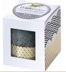 FOLIA Washi Tape 25 mm x 5 m 2 Stück grau/gold