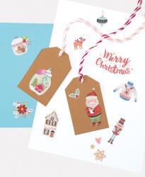 FOLIA Charming Sticker Christmas II 65 Stück bunt