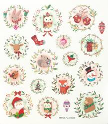 FOLIA Charming Sticker Christmas III 61 Stück bunt