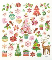 FOLIA Charming Sticker Christmas III 61 Stück bunt