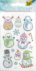 FOLIA Shiny-Sticker Schneemänner 13 Stück bunt