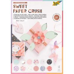Designpapier mit heißem Folien- und Glitzereffekt. Enthält verschiedene Muster und Farben für Bastelprojekte.