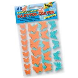 Folia Glitter-Sticker aus Moosgummi, 40 Stück, orange/blau 