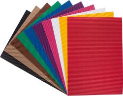 Bunte Wellpappe mit einem Papagei-Motiv. Die Farben sind rot, grün, blau und gelb.