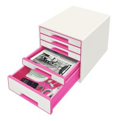 LEITZ Schubladenbox WOW mit 5 Laden pink