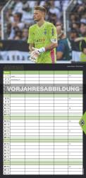 N NEUMANNVERLAGE - Borussia Mönchengladbach 2025 Fan-Timer, 22x45cm, Fußball-Familienplaner mit 5 Spalten und Motiven der Stars, Fan-Kalender mit Fußball-Highlights und deutsches Kalendarium