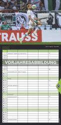 N NEUMANNVERLAGE - Borussia Mönchengladbach 2025 Fan-Timer, 22x45cm, Fußball-Familienplaner mit 5 Spalten und Motiven der Stars, Fan-Kalender mit Fußball-Highlights und deutsches Kalendarium