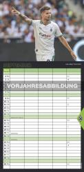 N NEUMANNVERLAGE - Borussia Mönchengladbach 2025 Fan-Timer, 22x45cm, Fußball-Familienplaner mit 5 Spalten und Motiven der Stars, Fan-Kalender mit Fußball-Highlights und deutsches Kalendarium