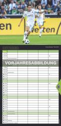 N NEUMANNVERLAGE - Borussia Mönchengladbach 2025 Fan-Timer, 22x45cm, Fußball-Familienplaner mit 5 Spalten und Motiven der Stars, Fan-Kalender mit Fußball-Highlights und deutsches Kalendarium