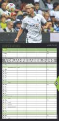 N NEUMANNVERLAGE - Borussia Mönchengladbach 2025 Fan-Timer, 22x45cm, Fußball-Familienplaner mit 5 Spalten und Motiven der Stars, Fan-Kalender mit Fußball-Highlights und deutsches Kalendarium