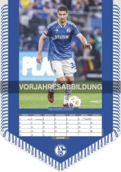 N NEUMANNVERLAGE - FC Schalke 04 2025 Bannerkalender, 29,7x42cm, Fußballkalender mit Motiven der Stars, Fan-Kalender mit Fußball-Highlights, Spiralbindung und deutsches Kalendarium