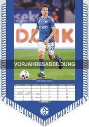 N NEUMANNVERLAGE - FC Schalke 04 2025 Bannerkalender, 29,7x42cm, Fußballkalender mit Motiven der Stars, Fan-Kalender mit Fußball-Highlights, Spiralbindung und deutsches Kalendarium