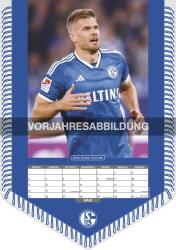 N NEUMANNVERLAGE - FC Schalke 04 2025 Bannerkalender, 29,7x42cm, Fußballkalender mit Motiven der Stars, Fan-Kalender mit Fußball-Highlights, Spiralbindung und deutsches Kalendarium