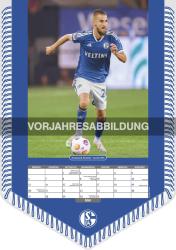 N NEUMANNVERLAGE - FC Schalke 04 2025 Bannerkalender, 29,7x42cm, Fußballkalender mit Motiven der Stars, Fan-Kalender mit Fußball-Highlights, Spiralbindung und deutsches Kalendarium