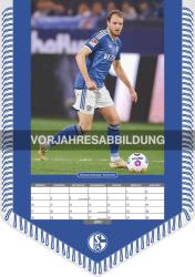 N NEUMANNVERLAGE - FC Schalke 04 2025 Bannerkalender, 29,7x42cm, Fußballkalender mit Motiven der Stars, Fan-Kalender mit Fußball-Highlights, Spiralbindung und deutsches Kalendarium