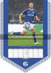 N NEUMANNVERLAGE - FC Schalke 04 2025 Bannerkalender, 29,7x42cm, Fußballkalender mit Motiven der Stars, Fan-Kalender mit Fußball-Highlights, Spiralbindung und deutsches Kalendarium