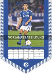 N NEUMANNVERLAGE - FC Schalke 04 2025 Bannerkalender, 29,7x42cm, Fußballkalender mit Motiven der Stars, Fan-Kalender mit Fußball-Highlights, Spiralbindung und deutsches Kalendarium