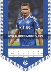 N NEUMANNVERLAGE - FC Schalke 04 2025 Bannerkalender, 29,7x42cm, Fußballkalender mit Motiven der Stars, Fan-Kalender mit Fußball-Highlights, Spiralbindung und deutsches Kalendarium