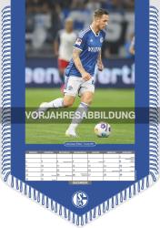 N NEUMANNVERLAGE - FC Schalke 04 2025 Bannerkalender, 29,7x42cm, Fußballkalender mit Motiven der Stars, Fan-Kalender mit Fußball-Highlights, Spiralbindung und deutsches Kalendarium