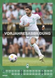 N NEUMANNVERLAGE - Werder Bremen 2025 Wandkalender, 29,7x42cm, Fußball-Kalender mit Motiven der Stars, Fan-Kalender mit Fußball-Highlights, Spiralbindung und deutsches Kalendarium