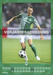 N NEUMANNVERLAGE - Werder Bremen 2025 Wandkalender, 29,7x42cm, Fußball-Kalender mit Motiven der Stars, Fan-Kalender mit Fußball-Highlights, Spiralbindung und deutsches Kalendarium