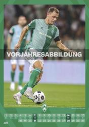 N NEUMANNVERLAGE - Werder Bremen 2025 Wandkalender, 29,7x42cm, Fußball-Kalender mit Motiven der Stars, Fan-Kalender mit Fußball-Highlights, Spiralbindung und deutsches Kalendarium