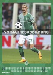 N NEUMANNVERLAGE - Werder Bremen 2025 Wandkalender, 29,7x42cm, Fußball-Kalender mit Motiven der Stars, Fan-Kalender mit Fußball-Highlights, Spiralbindung und deutsches Kalendarium