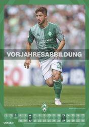 N NEUMANNVERLAGE - Werder Bremen 2025 Wandkalender, 29,7x42cm, Fußball-Kalender mit Motiven der Stars, Fan-Kalender mit Fußball-Highlights, Spiralbindung und deutsches Kalendarium