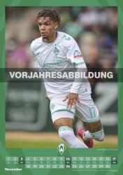 N NEUMANNVERLAGE - Werder Bremen 2025 Wandkalender, 29,7x42cm, Fußball-Kalender mit Motiven der Stars, Fan-Kalender mit Fußball-Highlights, Spiralbindung und deutsches Kalendarium