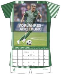 N NEUMANNVERLAGE - Werder Bremen 2025 Trikotkalender, 34,1x42cm, Fußball-Kalender mit Motiven der Stars, Fan-Kalender mit Fußball-Highlights, Spiralbindung und internationales Kalendarium