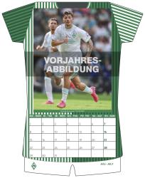 N NEUMANNVERLAGE - Werder Bremen 2025 Trikotkalender, 34,1x42cm, Fußball-Kalender mit Motiven der Stars, Fan-Kalender mit Fußball-Highlights, Spiralbindung und internationales Kalendarium