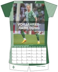 N NEUMANNVERLAGE - Werder Bremen 2025 Trikotkalender, 34,1x42cm, Fußball-Kalender mit Motiven der Stars, Fan-Kalender mit Fußball-Highlights, Spiralbindung und internationales Kalendarium