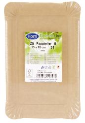 HOSTI Pappteller Green Line 13 x 20 cm 25 Stück braun