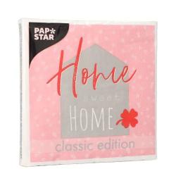PAPSTAR Servietten Sweet Home 33 x 33 cm 20 Stück rosa/grau