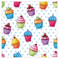 PAPSTAR Servietten Cupcakes 20 Stück 1/4-Falz 33 x 33 cm bunt