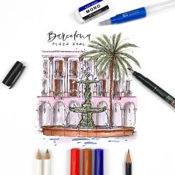 TOMBOW Urban Sketching-Set 9-teilig mehrfarbig