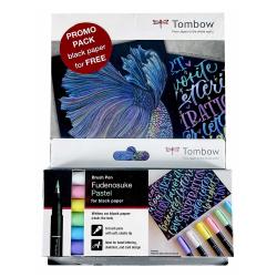 TOMBOW Fudenosuke Brush Pens Pastel 6er Set mehrere Farben