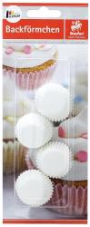 Packung mit weißen Backförmchen. Ideal für Muffins oder Cupcakes.