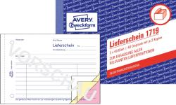 AVERY Zweckform Formularbuch - Lieferschein 1719, A6 quer, selbstdurchschreibend, 3x40 Blatt 