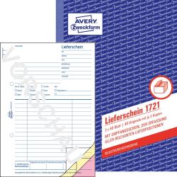 AVERY Zweckform Lieferschein mit Empfangsschein 3x 40 Blatt 1721 A5 weiß